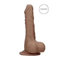   RealRock - realistický dildó s semenníkmi - 17 cm - tmavý odtieň