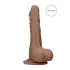RealRock - realistický dildó s semenníkmi - 17 cm - tmavý odtieň