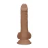 RealRock - realistický dildó s semenníkmi - 17 cm - tmavý odtieň