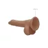 RealRock - realistický dildó s semenníkmi - 17 cm - tmavý odtieň