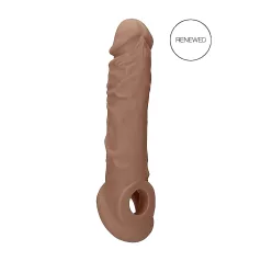   RealRock - návlek na penis - predĺženie 21 cm - tmavý telový