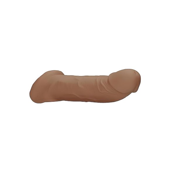 RealRock - návlek na penis - 21,5 cm - tmavá prírodná farba