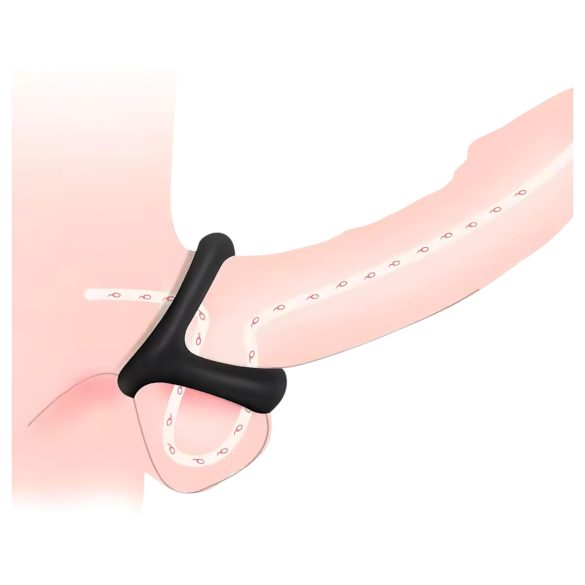 Pénisz a semenníkový krúžok - stimulačný povrch - čierny