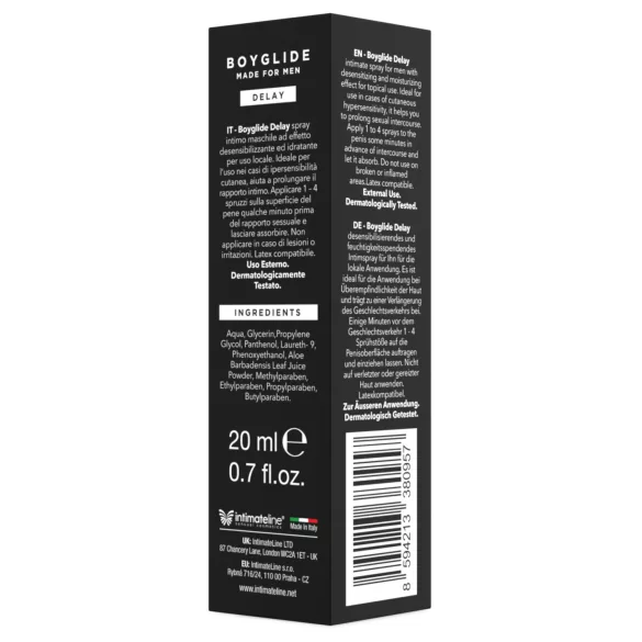 Intimateline Boyglide - oneskorzujúci sprej pre mužov (20 ml)
