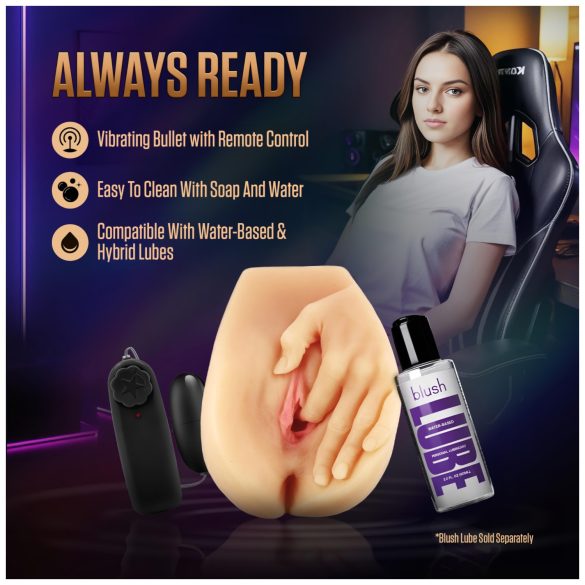 Enlust Selena - vibračná umelá vagína s AI obrázkami (naturálna)