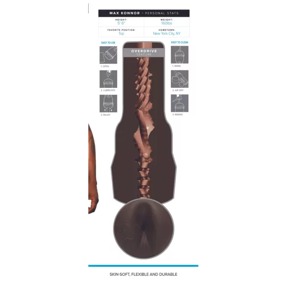 Fleshjack Max Konnor - realistický análny masturbátor - hnedý