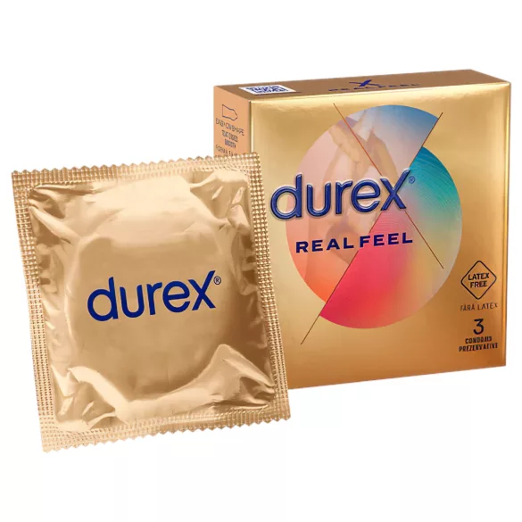 Durex Real Feel - prezervatív bez latexu - 3 ks