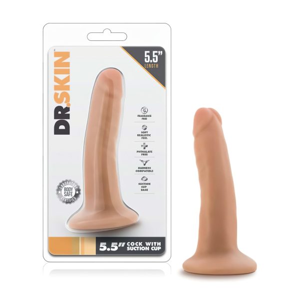Dr. Skin - realistický dildo s prísavkou - telová farba 14 cm