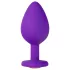 Temptasia M - análny dildo srdce so zlatým kameňom - fialový - stredný