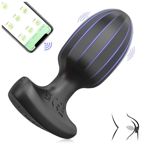 AlvUp - análny vibrátor - smart funkcie - čierny