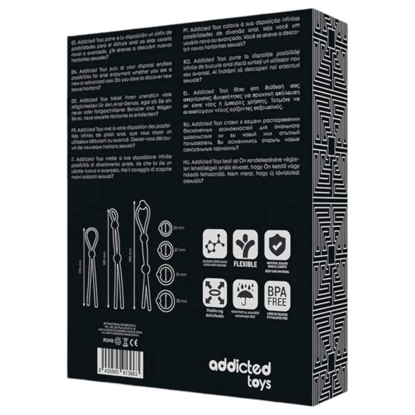 Addicted Toys - silikónové krúžky na penis 7ks (čierne)