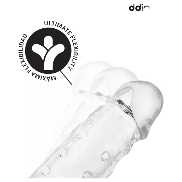 Addicted Toys - návlek na penis s erekčným krúžkom - 23 cm - transparentný