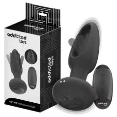   Addicted Toys - análny vibrátor s pohybujúcim sa jazykom - čierny