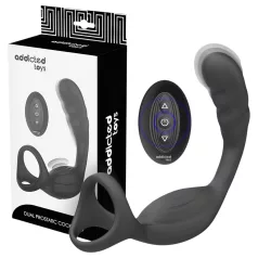   Addicted Toys - anál vibrátor s erekčným krúžkom na penis a semenníky - čierny