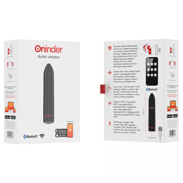 Oninder - mini vibrátor - smart funkcia - čierny