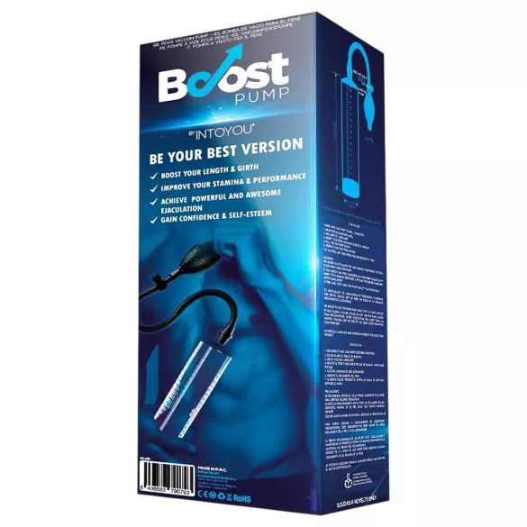 Boost PSX04 - ručná vákuová pumpa na penis s mierkou (priehľadná) - 22 cm