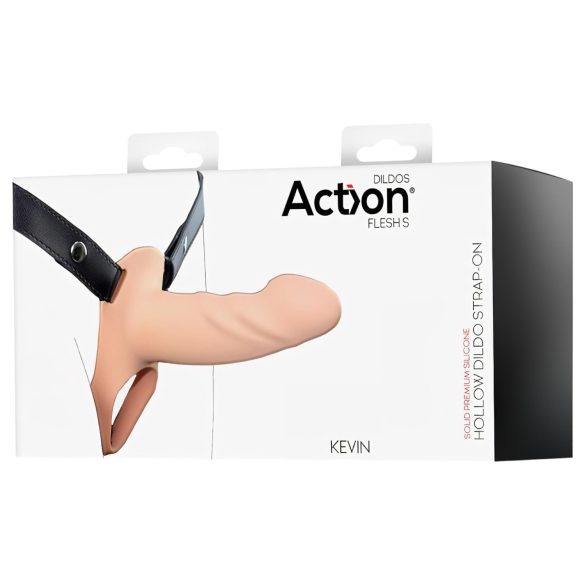 Action StrapOn S - nasadzovací dutý dildo - naturálna farba