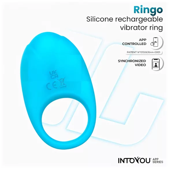 INTOYOU Ringo - inteligentný vibračný erekčný krúžok s aplikáciou (modrý)