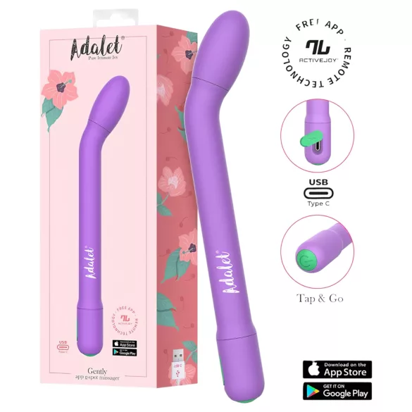 Adalet Gently - vibrátor na bod G a prostatu - smart funkcia - fialová