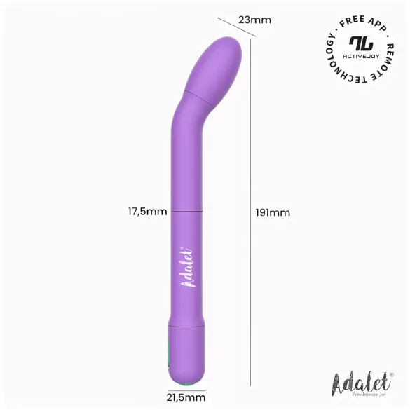 Adalet Gently - vibrátor na bod G a prostatu - smart funkcia - fialová