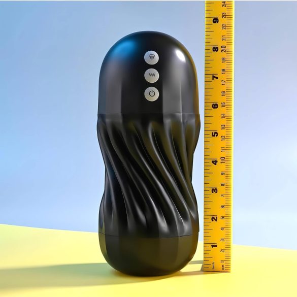 Playboy Solo Stroker - nabíjateľný sací masturbátor (čierny)