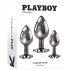Playboy - análny plug set - 3 ks - strieborný