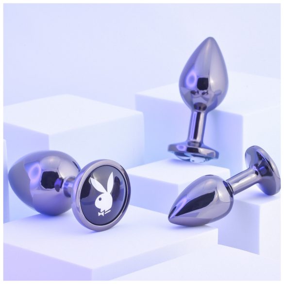 Playboy - análny plug set - 3 ks - strieborný