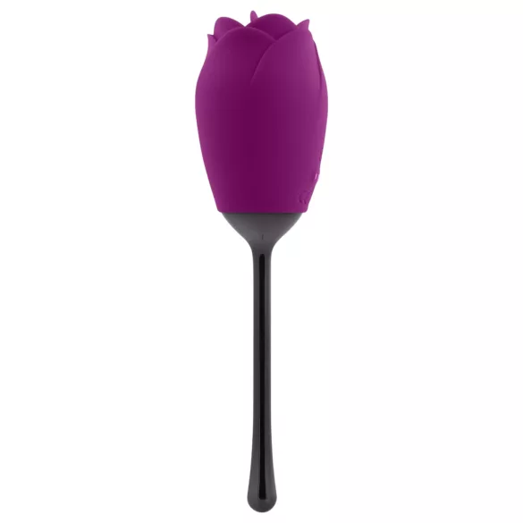 Playboy - vibrátor so stimuláciou jazykom - vodotesný, akumulátor - fialový