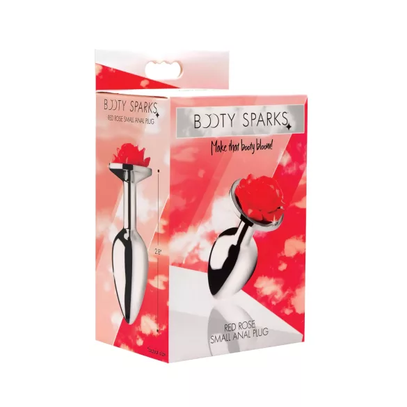 Booty Sparks - análna zátka - ružový kryštál - strieborná