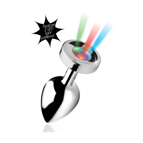 Booty Sparks - análny kolík svietiaci - veľký - strieborný