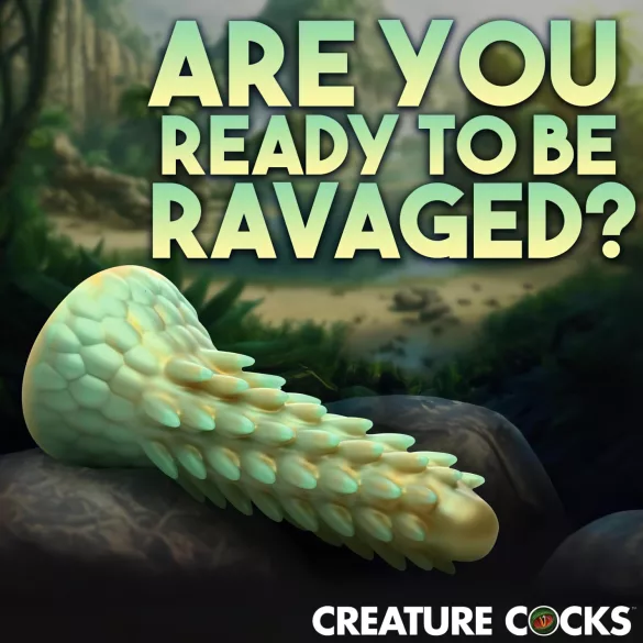 Creature Cocks - dildó s tvarom dinosaura - silikón - 20 cm - zelený