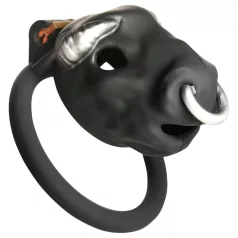   Master Series Bull - klietka na penis s býčou hlavou (čierna)