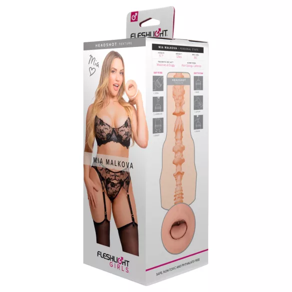 Fleshlight Mia Malkova - realistický orálny masturbátor - telová farba
