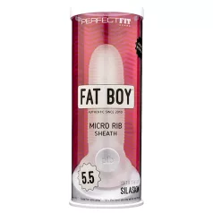 Fat Boy - návlek na penis - rebrovaný povrch - 15 cm biely