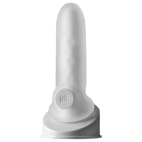 Perfect Fit - Fat Boy Micro Ribbed - návlek na penis (15 cm, biely)