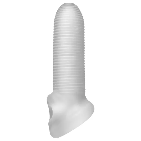 Perfect Fit - Fat Boy Micro Ribbed - návlek na penis (15 cm, biely)