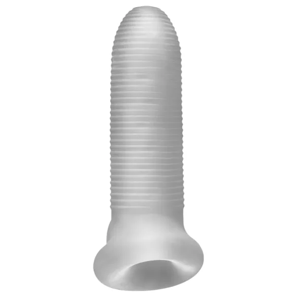 Perfect Fit - Fat Boy Micro Ribbed - návlek na penis (15 cm, biely)
