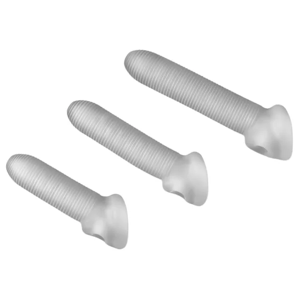 Perfect Fit - Fat Boy Micro Ribbed - návlek na penis (15 cm, biely)