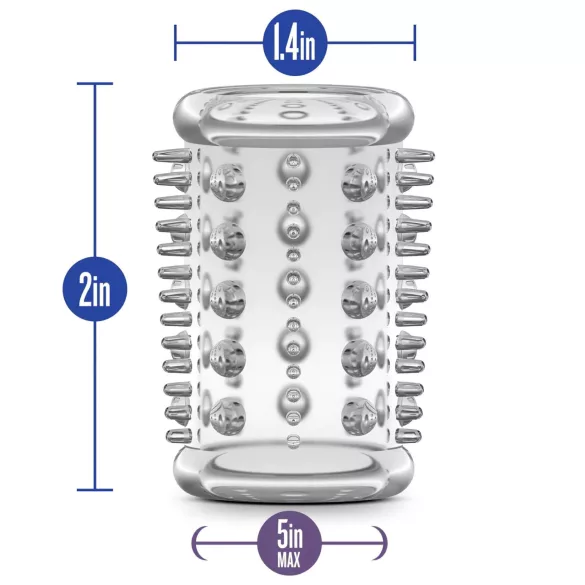Stay Hard - erekčný krúžok s tŕňmi - transparentný