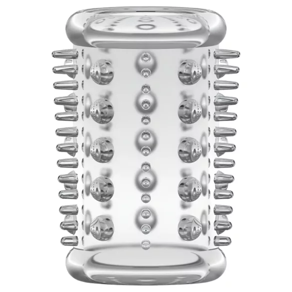 Stay Hard - erekčný krúžok s tŕňmi - transparentný