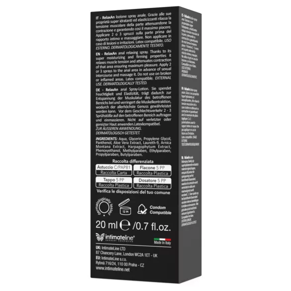 Intimateline RelaxAn - análny uvoľňujúci sprej (20 ml)