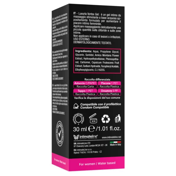 Intimateline Luxuria Vortex - stimulačný gél pre ženy s hrejivým účinkom (30 ml)