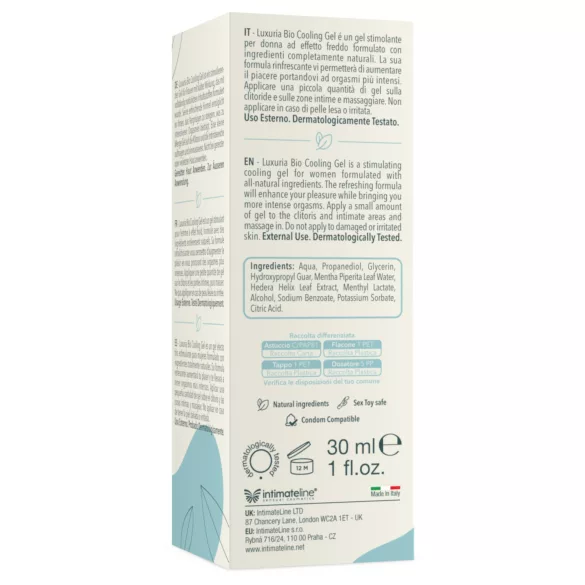 Intimateline Luxuria BIO - chladivý stimulačný gél pre ženy (30 ml)