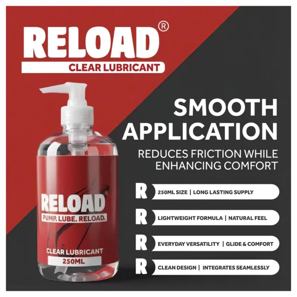 Reload - priehľadný lubrikačný gél na vodnej báze v fľaši s pumpičkou (250 ml)