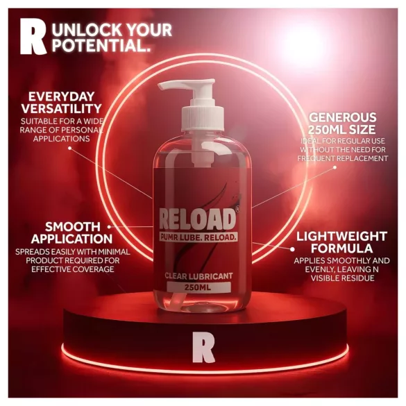 Reload - priehľadný lubrikačný gél na vodnej báze v fľaši s pumpičkou (250 ml)