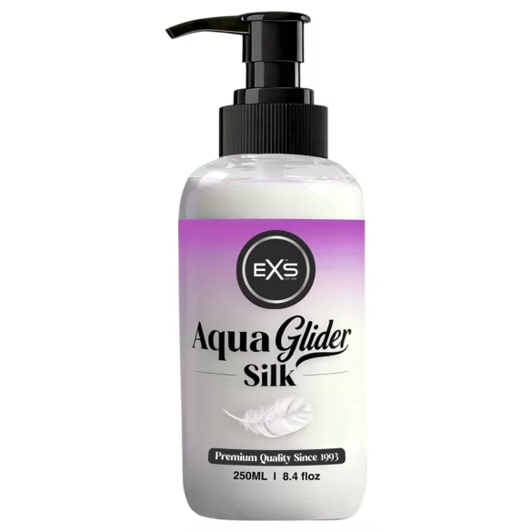 EXS AquaGlider Silk - hodvábny lubrikačný gél na vodnej báze v pumpičkovej fľaši (250 ml)
