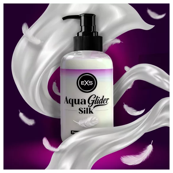 EXS AquaGlider Silk - hodvábny lubrikačný gél na vodnej báze v pumpičkovej fľaši (250 ml)