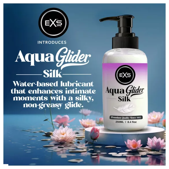 EXS AquaGlider Silk - hodvábny lubrikačný gél na vodnej báze v pumpičkovej fľaši (250 ml)