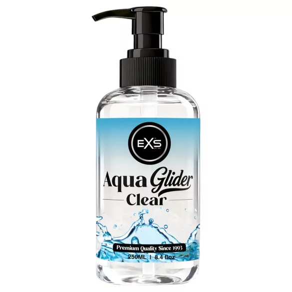 EXS AquaGlider Clear - priehľadný lubrikačný gél na vodnej báze v pumpičkovej fľaši (250 ml)