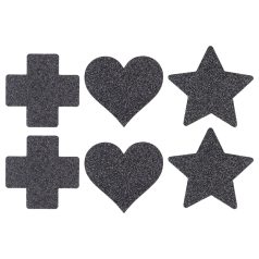 Le Désir - sada nálepiek na bradavky - čierna - 3 páry